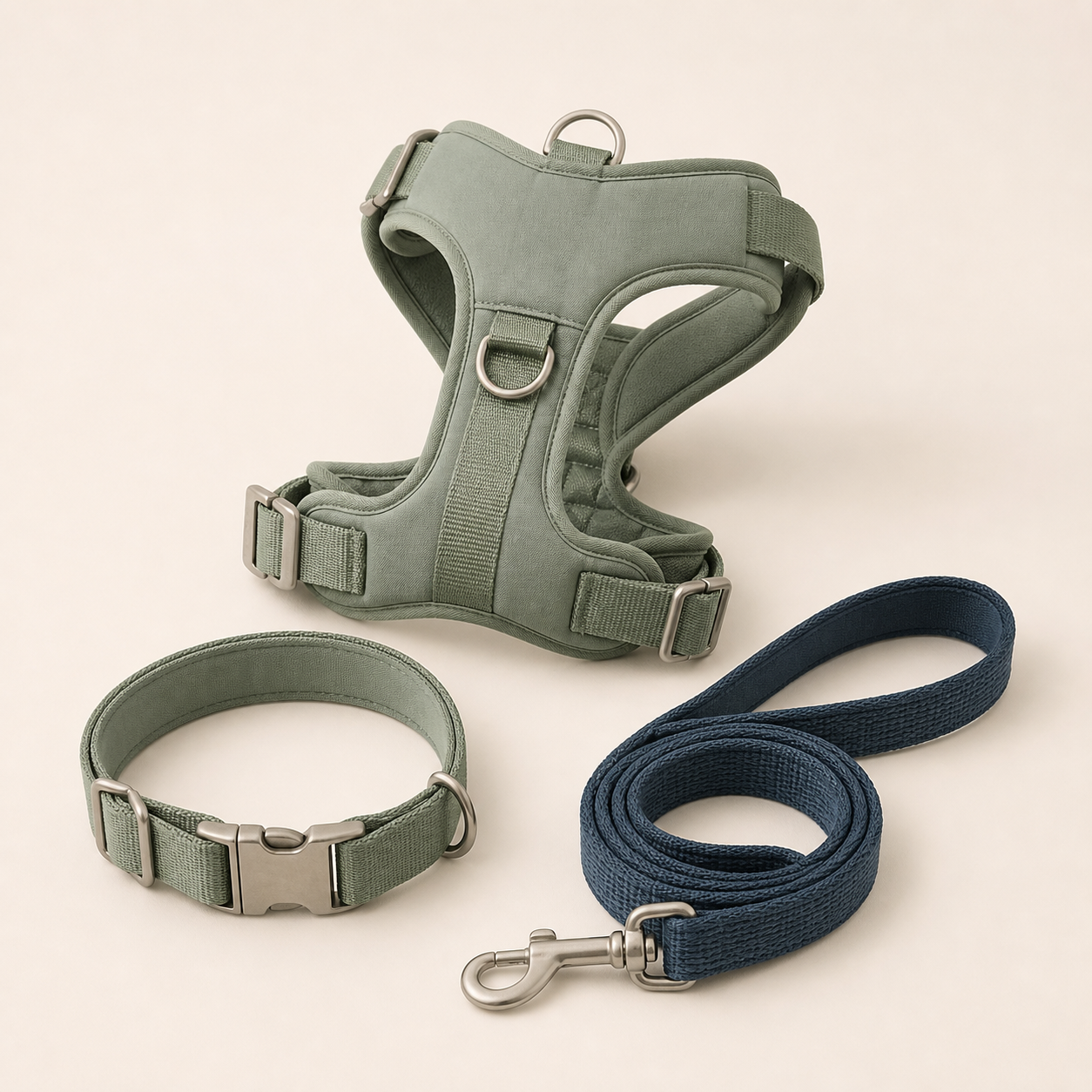 Mountain Valley Pet Costumes adjustable walk set in slate and taupe